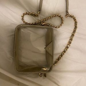 Kelly Wynne Clear & Gold Chain Crossbody